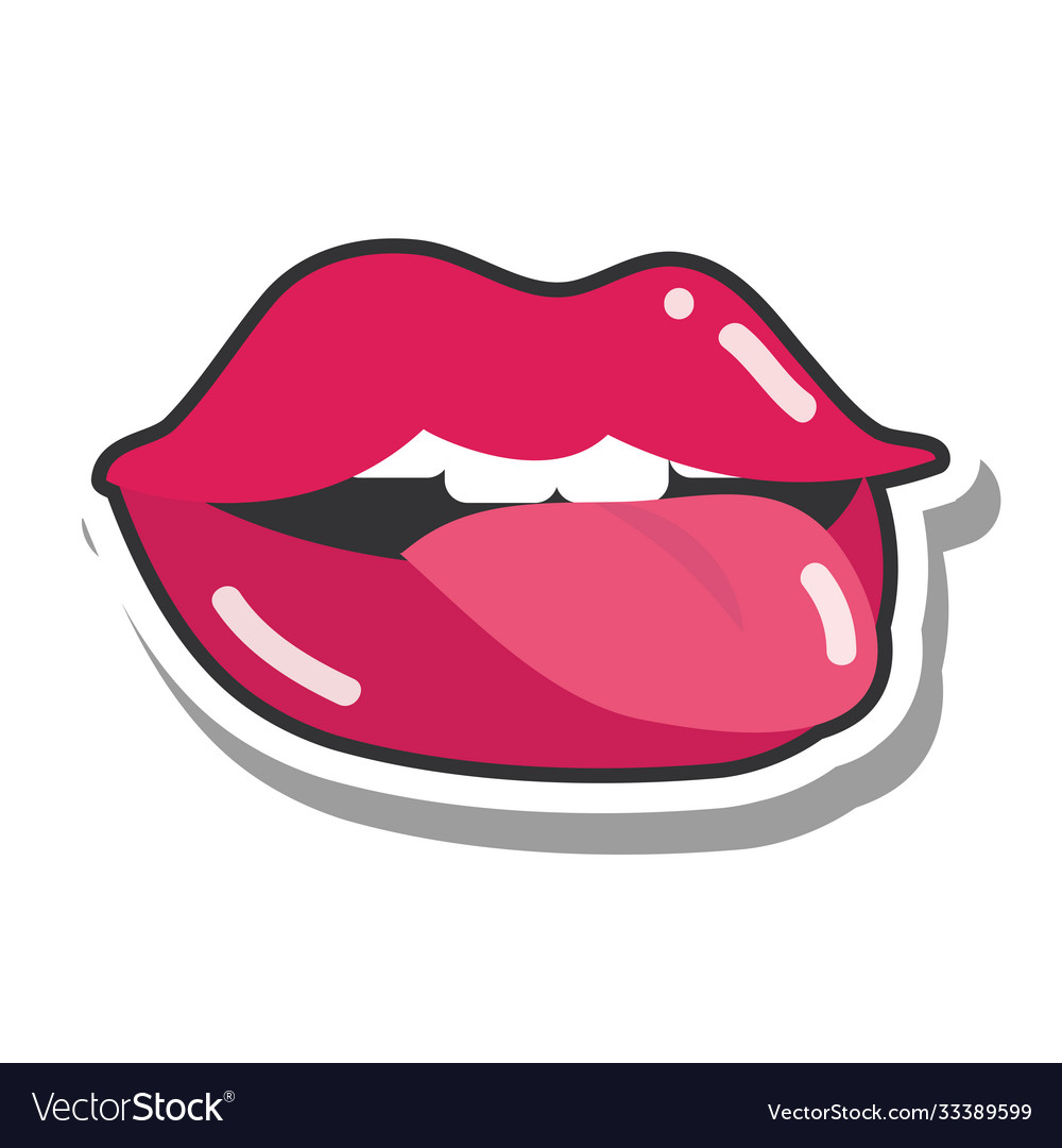 Pop art mouth and lips sexy women tongue out Vector Image