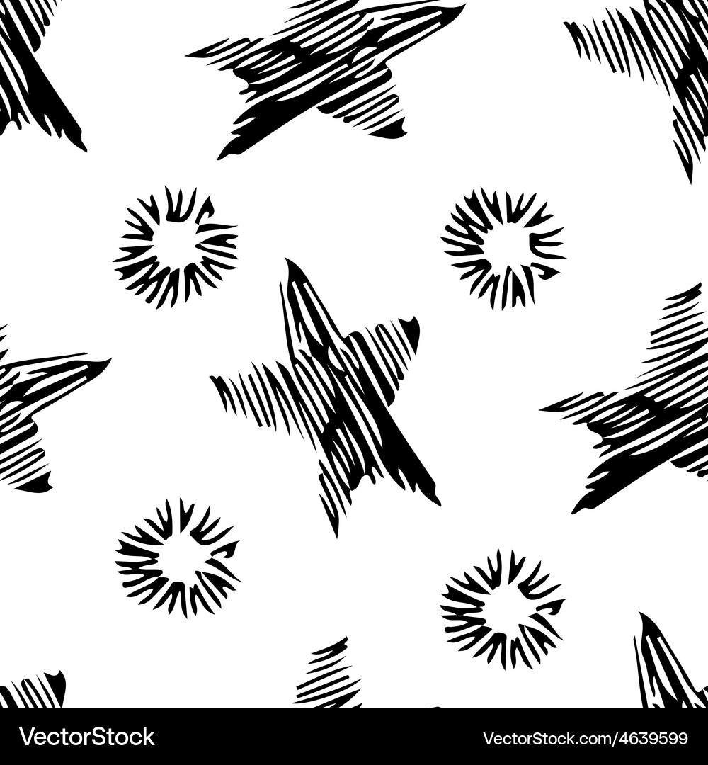 Seamless stylish hand drawn pattern Royalty Free Vector