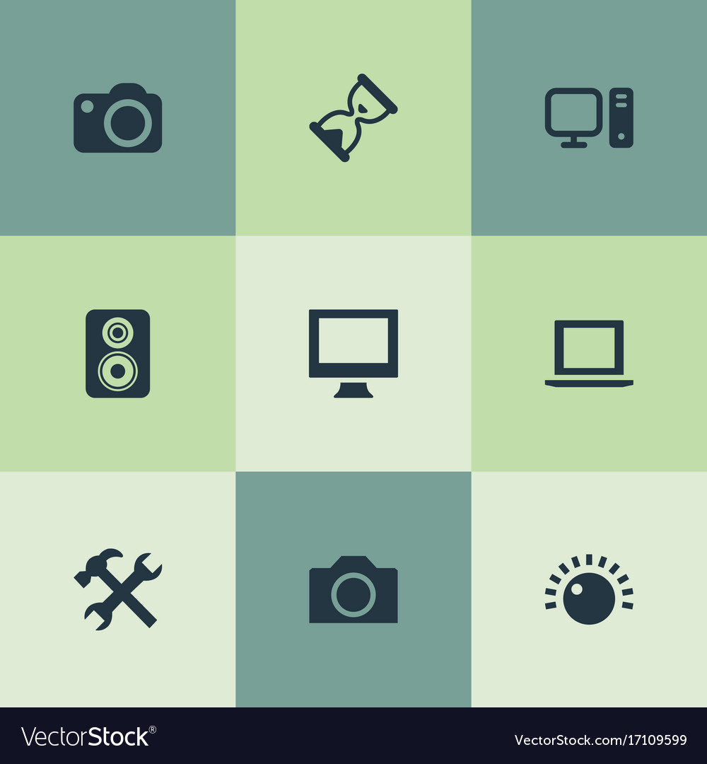 Set of simple hardware icons