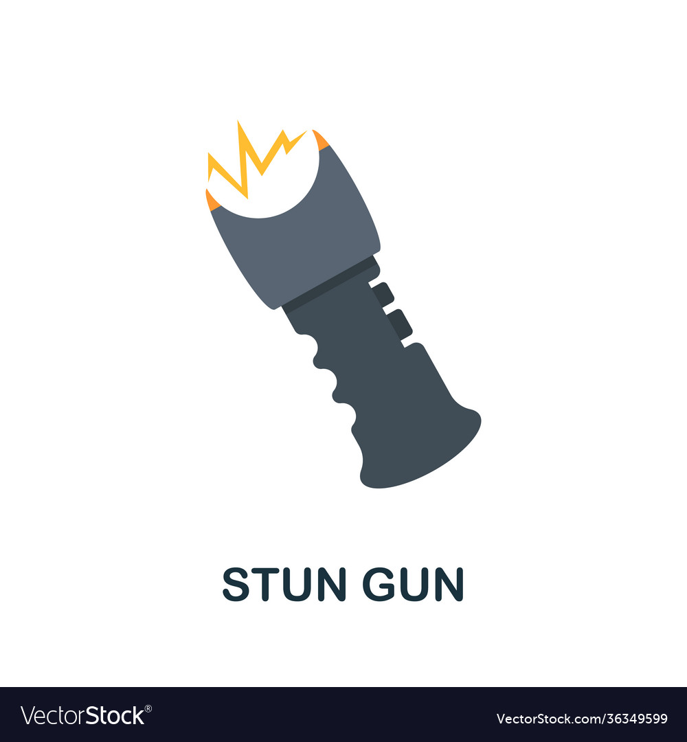 Stun gun flat icon color simple element from