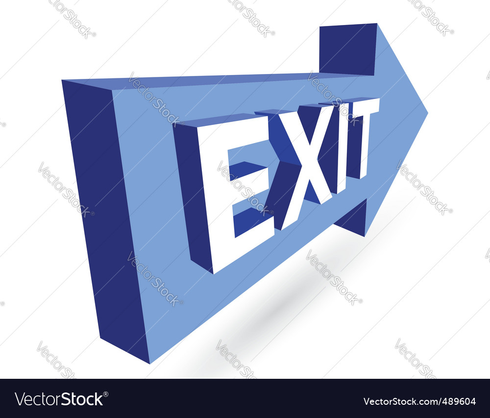 3d exit and arrow