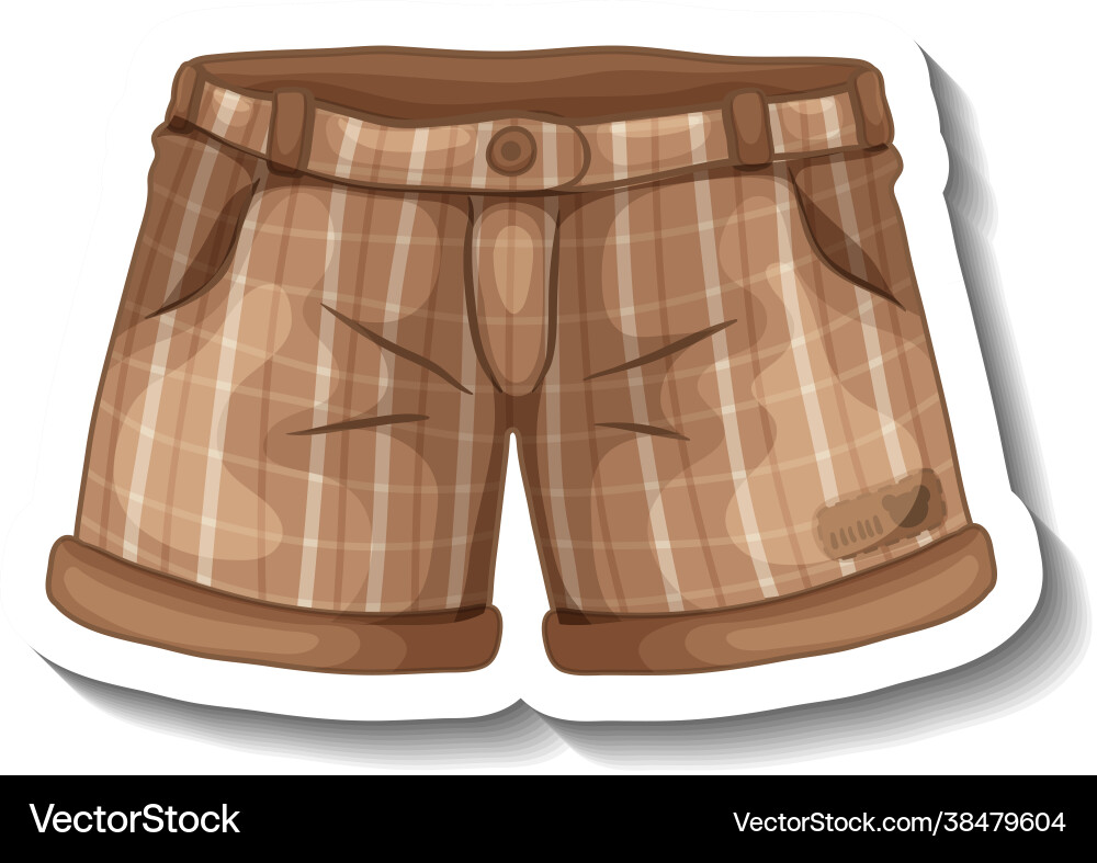 A sticker template with casual shorts isolated Vector Image