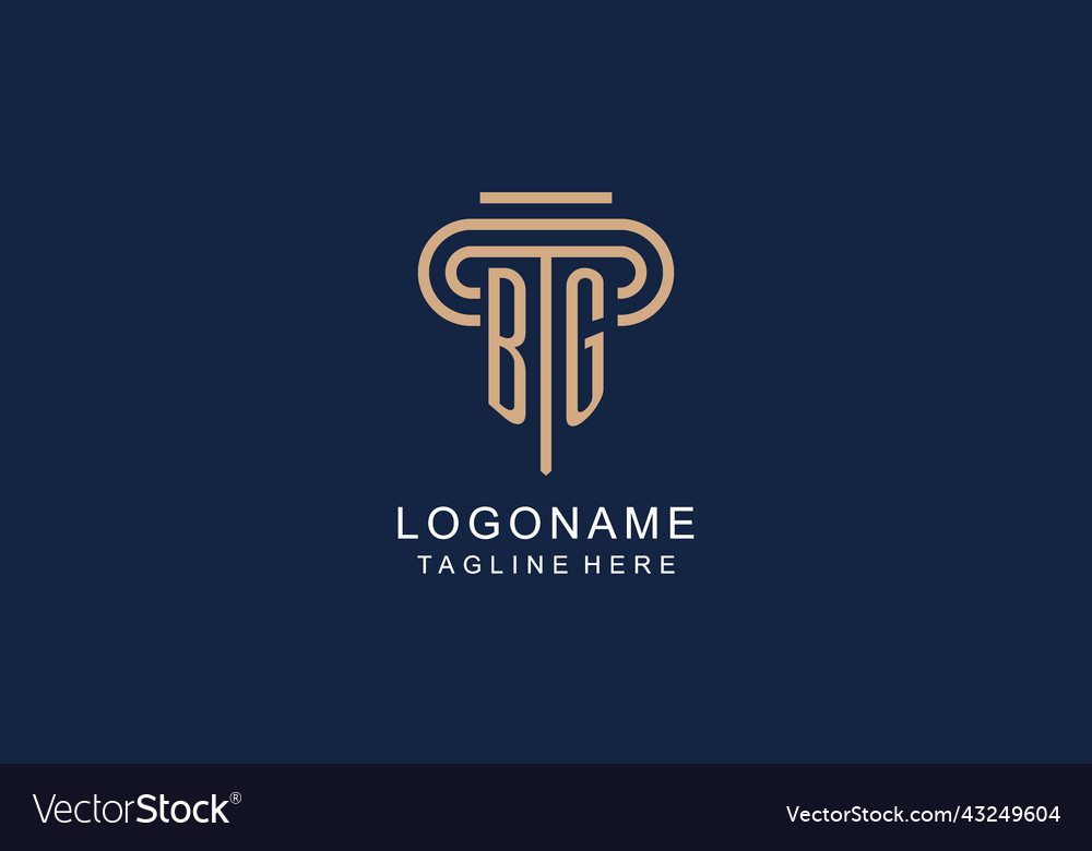 Bg initial pillar logo elegant and luxury law Vector Image