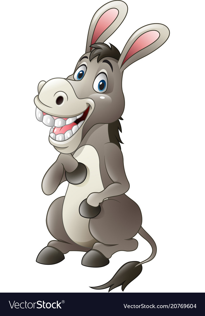 Cartoon funny donkey sitting Royalty Free Vector Image