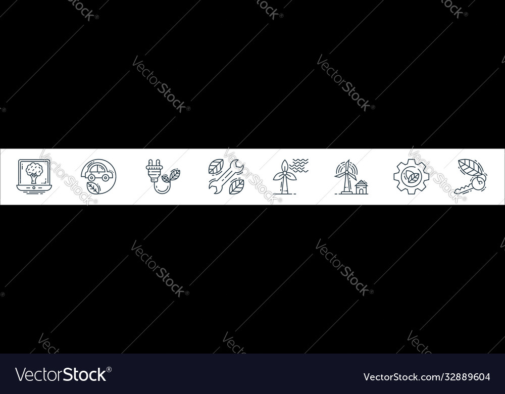 Environment and eco line icons linear set quality