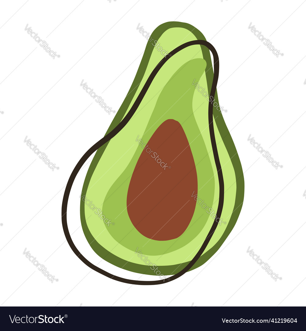 Hand drawn avocado isolated