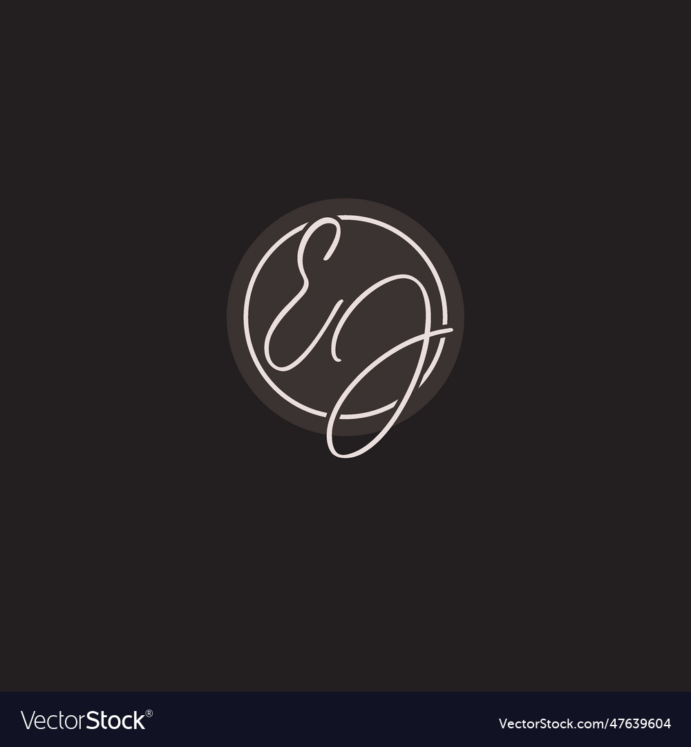 Initials ej logo monogram with simple circle line