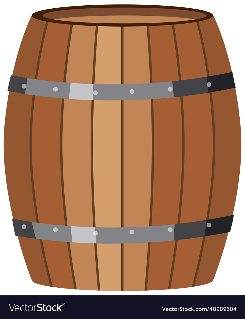 Isolated wooden barrel on white background