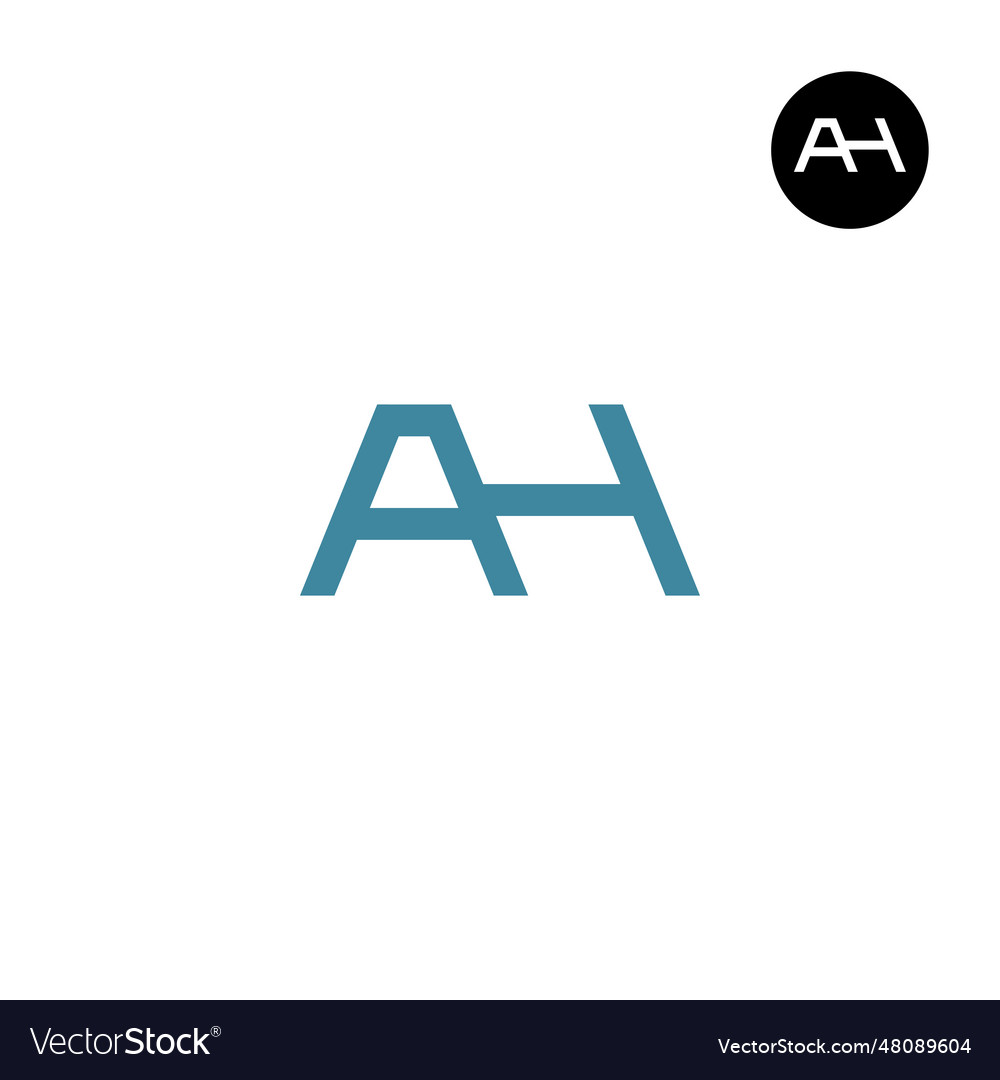 Letter ah monogram logo design Royalty Free Vector Image