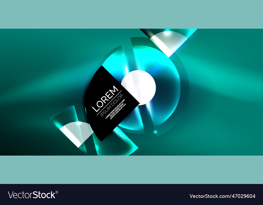 Neon round shapes lines and triangle elements hi