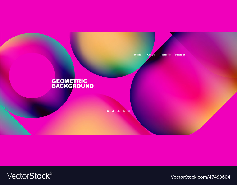 Round shapes and circles with liquid gradients vector image