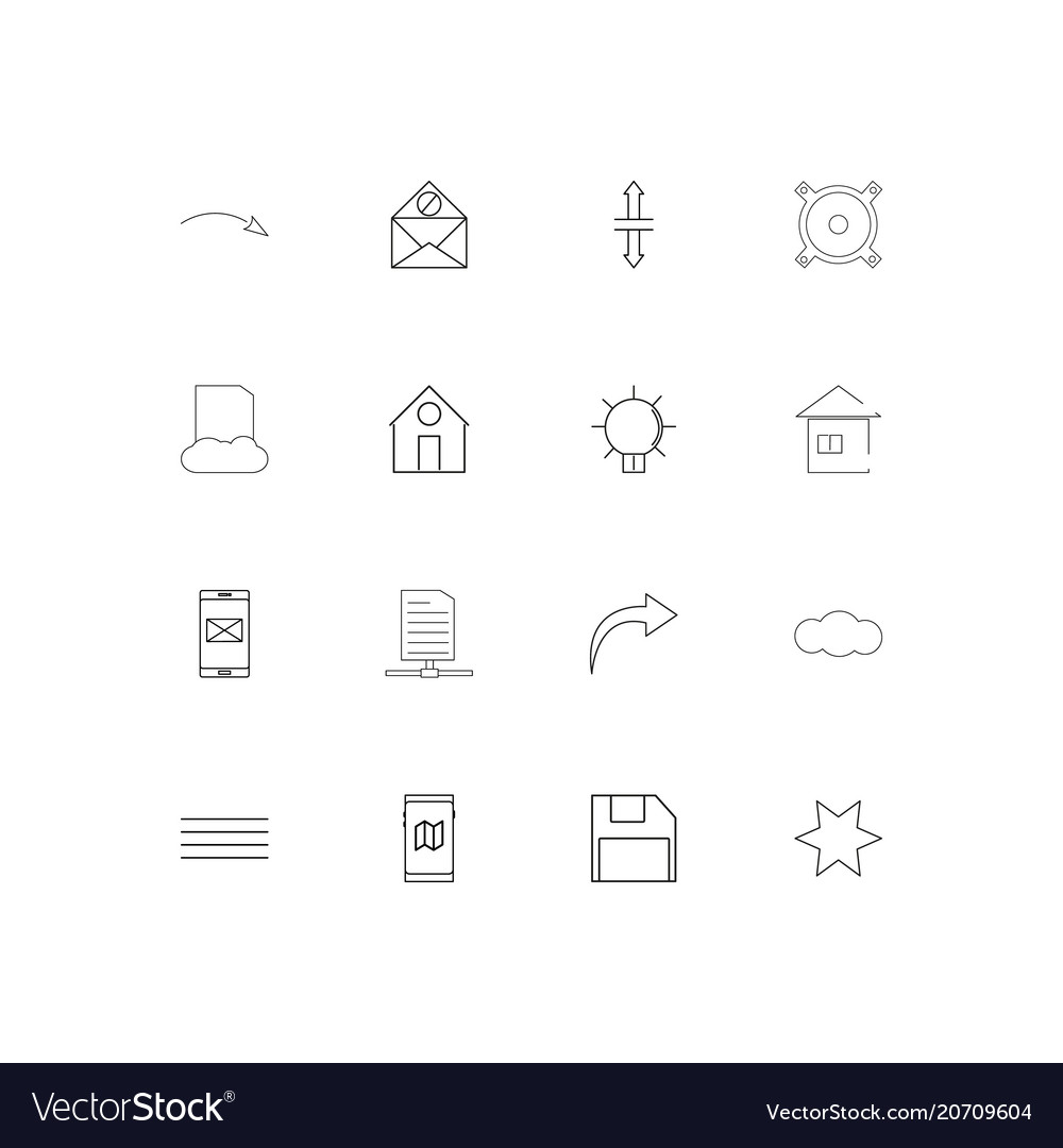 Signs and symbols simple linear icons set
