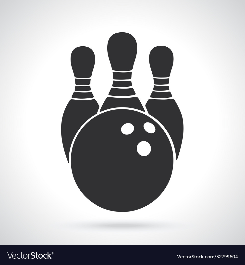 Silhouette Bowling Ball And Pins Royalty Free Vector Image