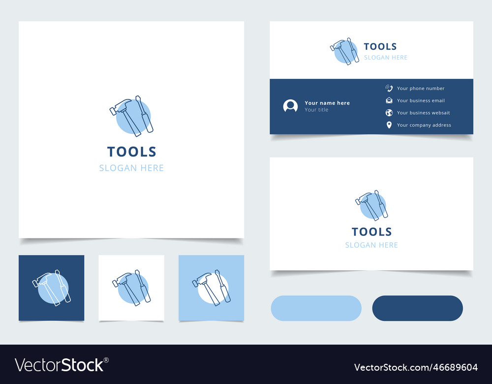 Tools logo design with editable slogan branding