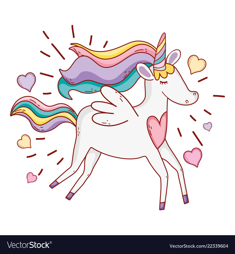 Unicorn fantasy cartoon Royalty Free Vector Image