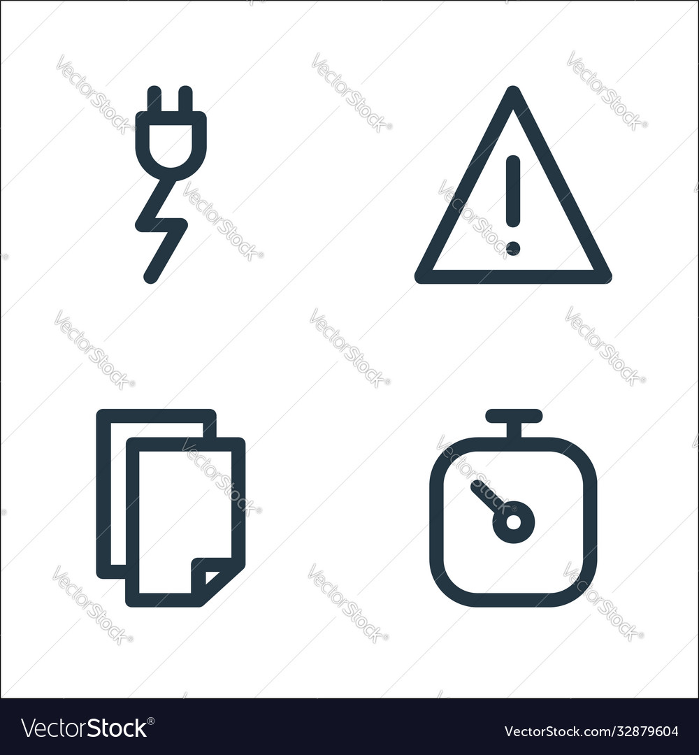 User interface line icons linear set quality vector image User interface line icons linear set quality
