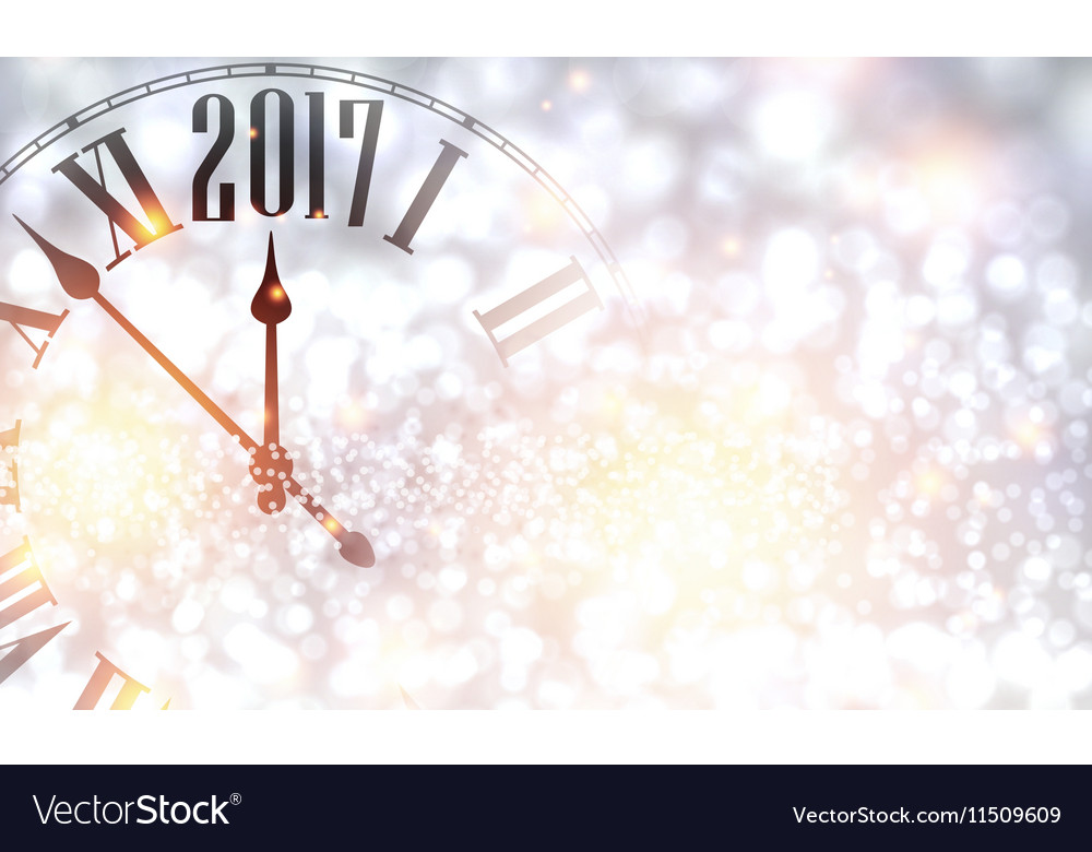 2017 new year background with clock