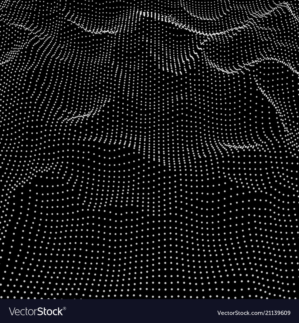 Abstract digital wave grid consist of particles vector image Abstract digital wave grid consist of particles
