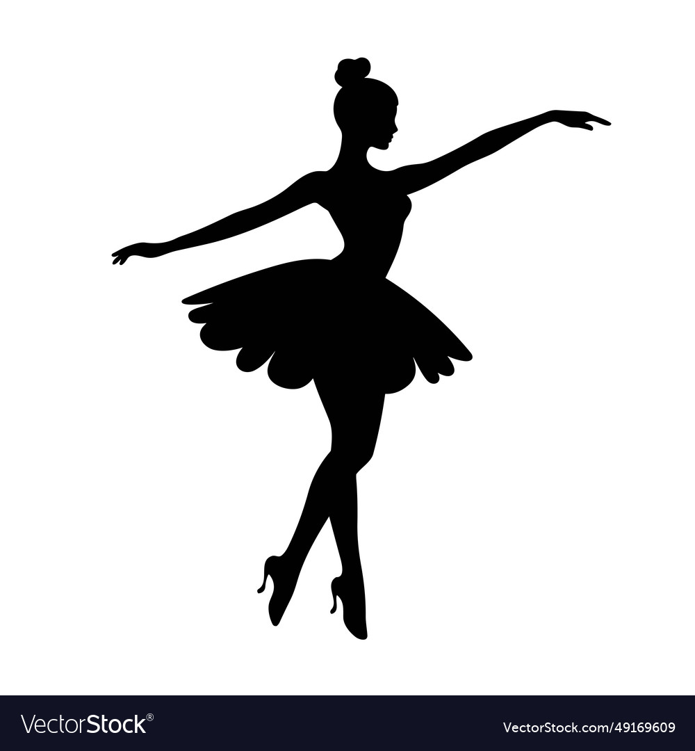 Ballerina black icon on white background Vector Image