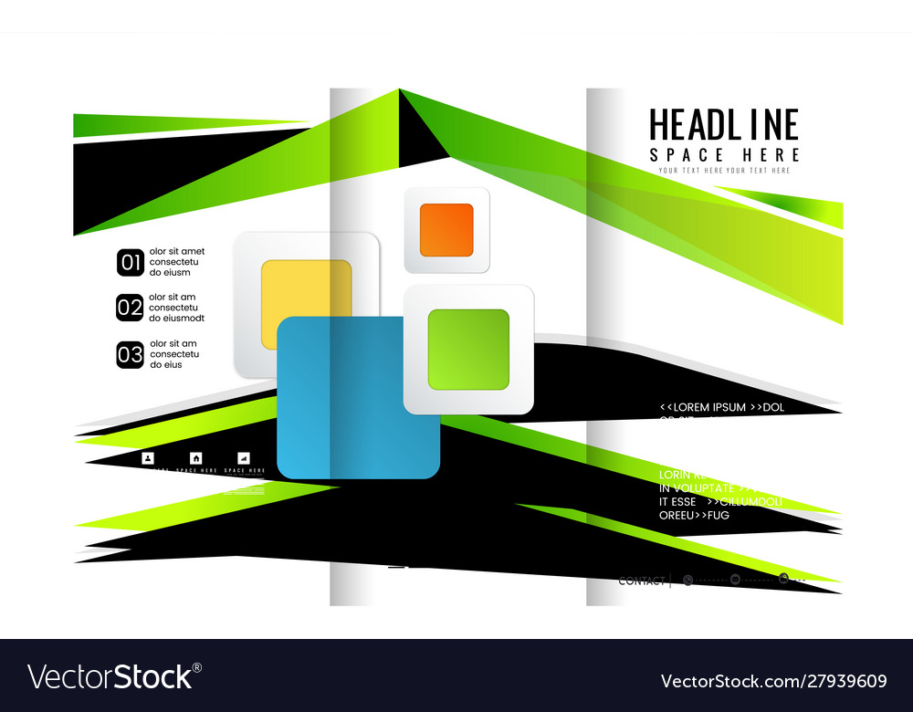 Brochure folder leaflet background block vector image Brochure folder leaflet background block