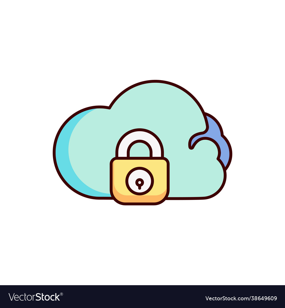 Cloud lock icon security