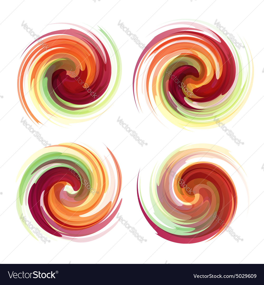 Colorful abstract icon set dynamic flow