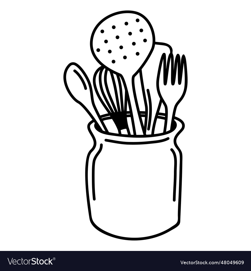 Cooking elements stroke Royalty Free Vector Image