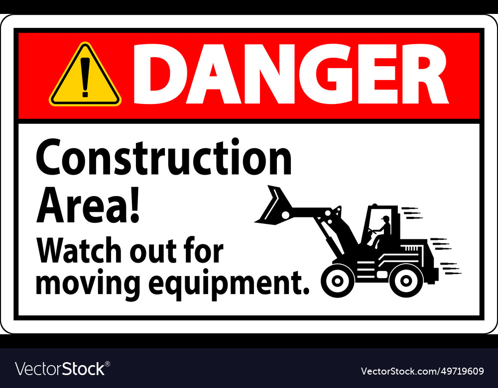 Danger sign construction area watch out Royalty Free Vector