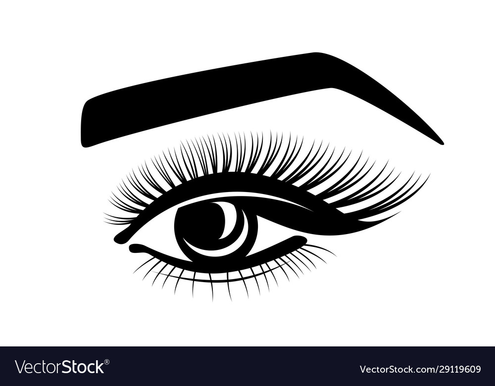 Eyelashes eye eyebrows - stylized logo Royalty Free Vector