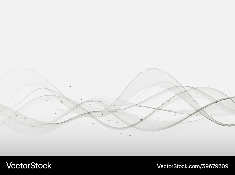 Gray wavy flow abstract wave background Royalty Free Vector