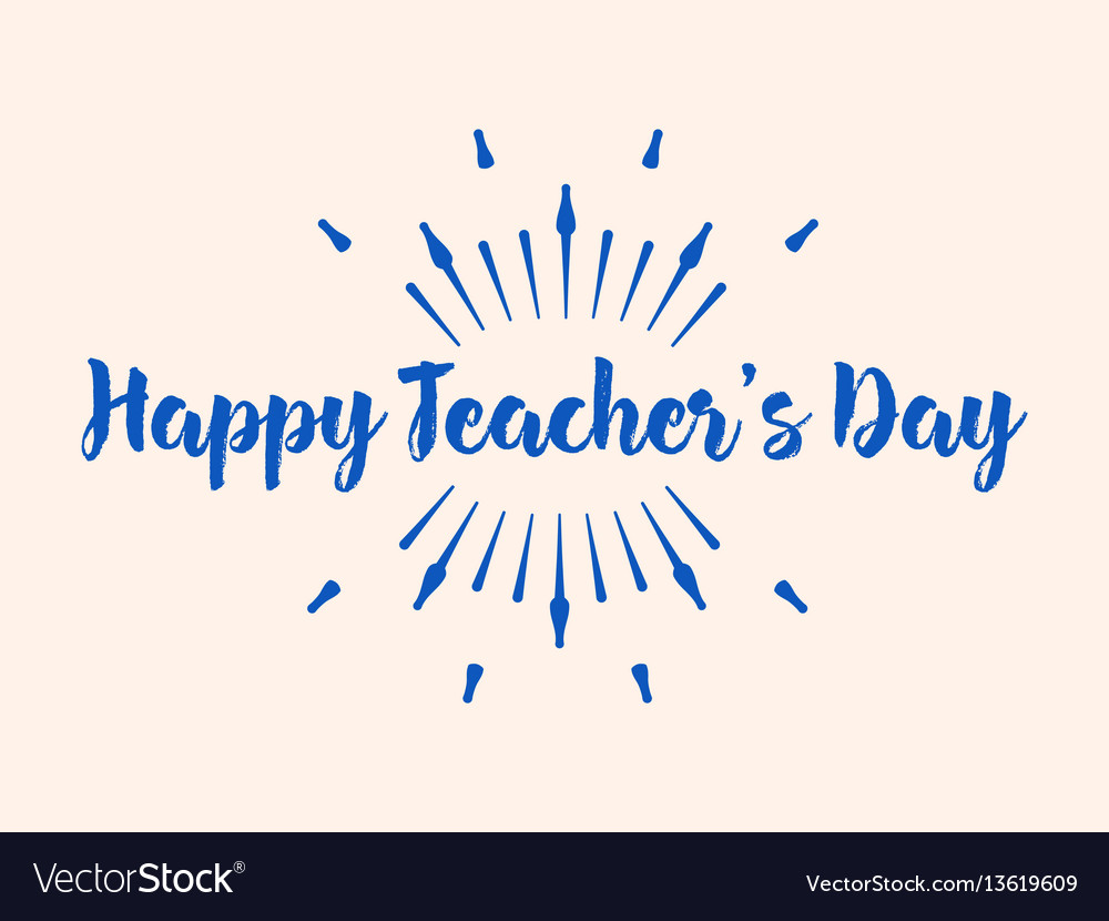 Happy teachers day typography Royalty Free Vector Image