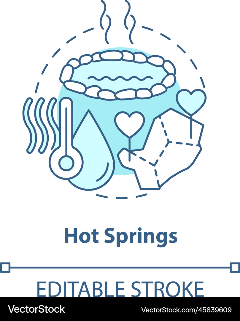 Hot springs blue concept icon Royalty Free Vector Image