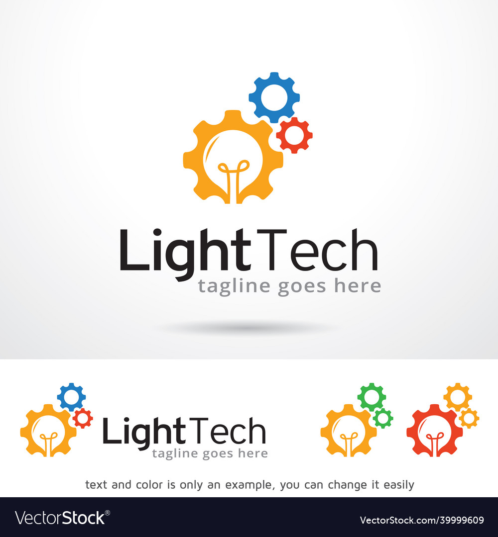 Light technology logo template Royalty Free Vector Image