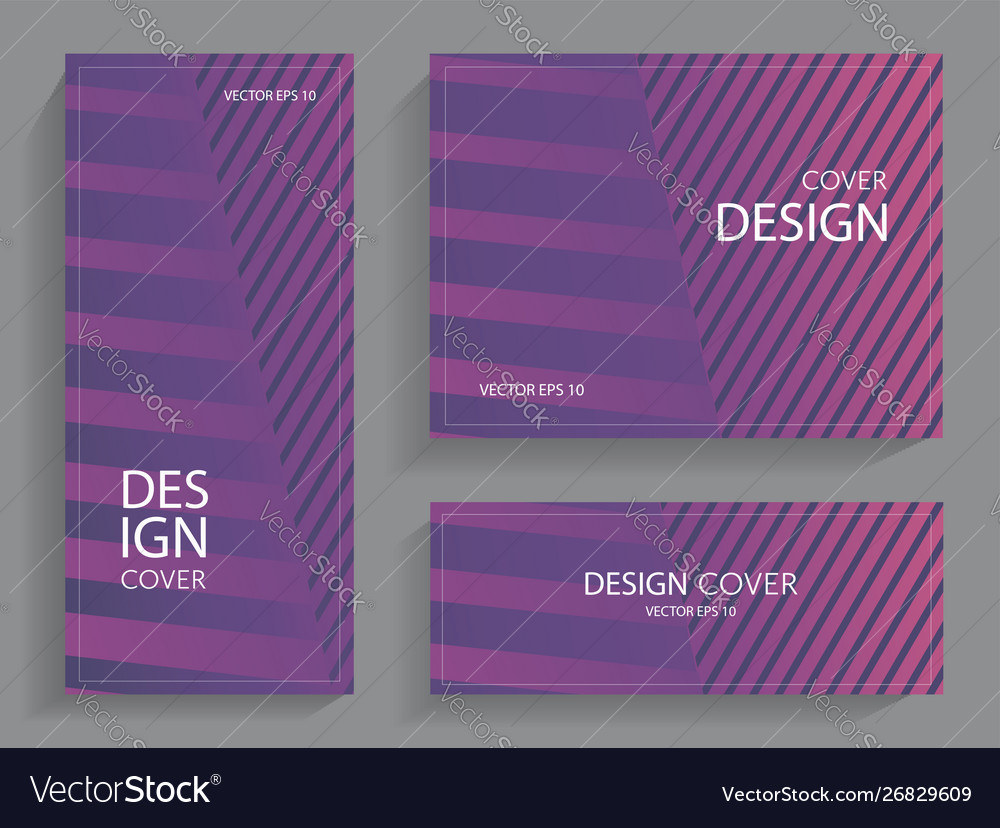 Set booklets with geometric lines vector image Set booklets with geometric lines