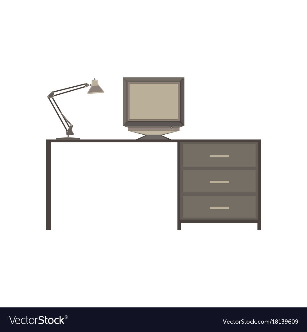 Table desk office wood background computer view