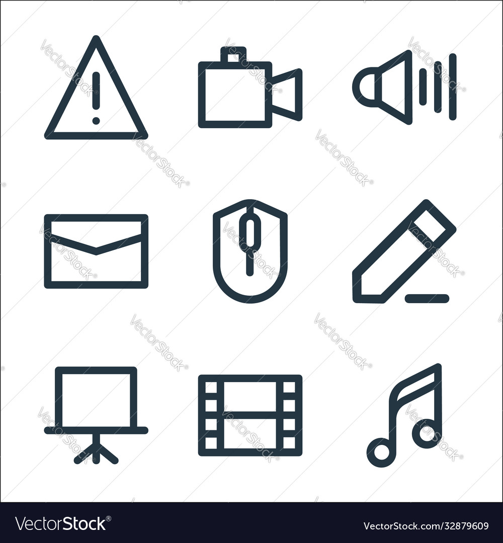 User interface line icons linear set quality vector image User interface line icons linear set quality
