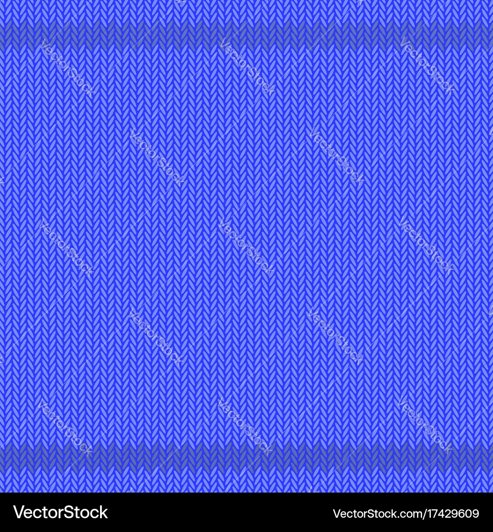 Winter knitted blue pattern textile background Vector Image