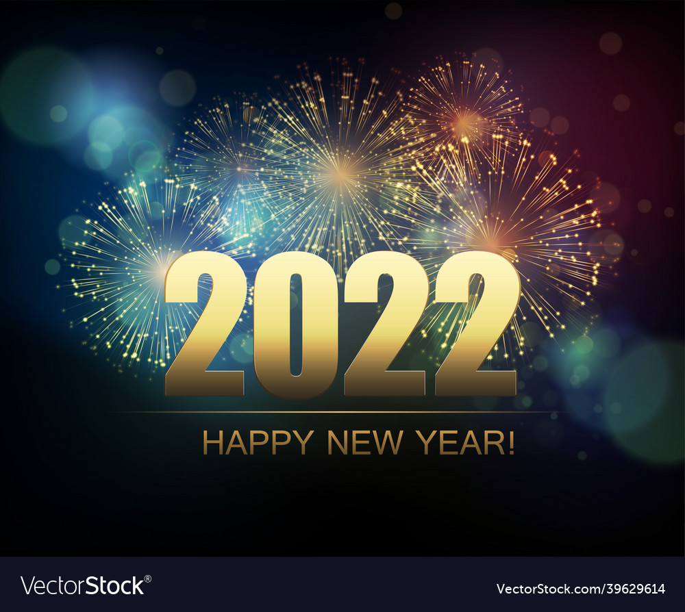 2022 new year abstract background with fireworks Vector Image