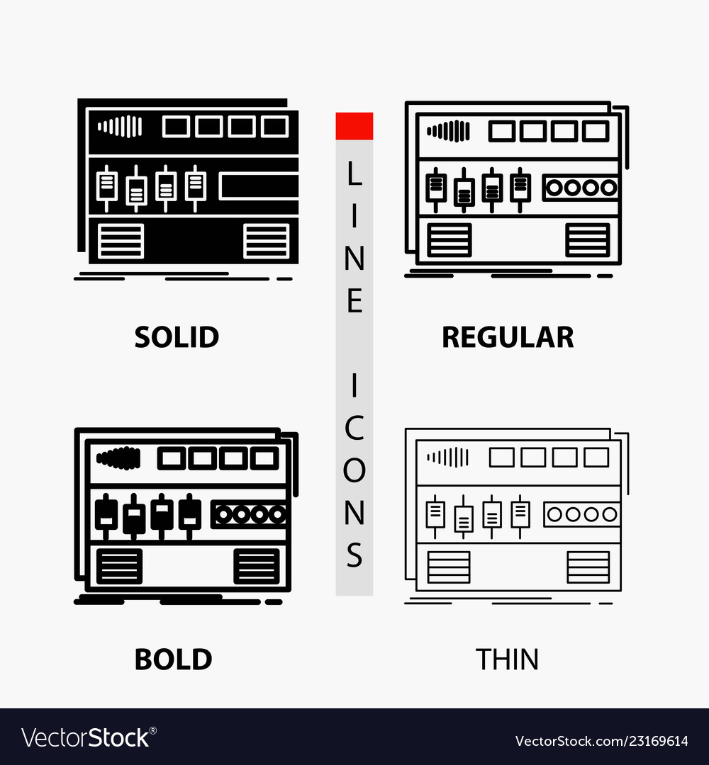 Audio mastering module rackmount sound icon vector image Audio mastering module rackmount sound icon