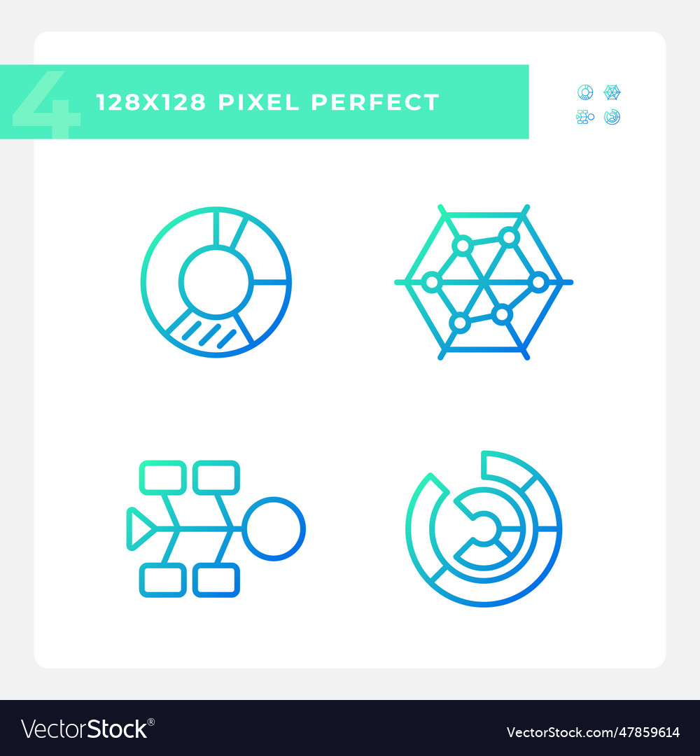 Competitor analysis gradient linear icons set vector image Competitor analysis gradient linear icons set