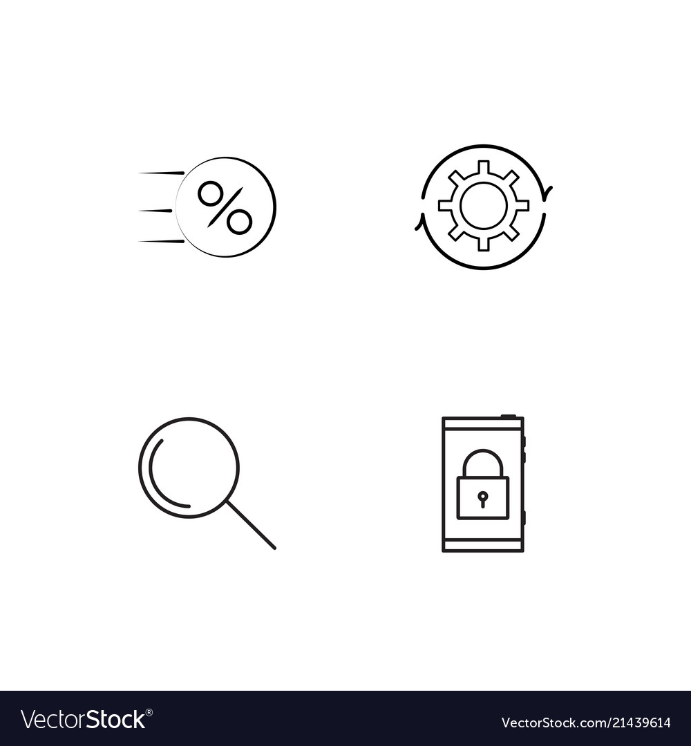 Data analytics linear icons set simple outline