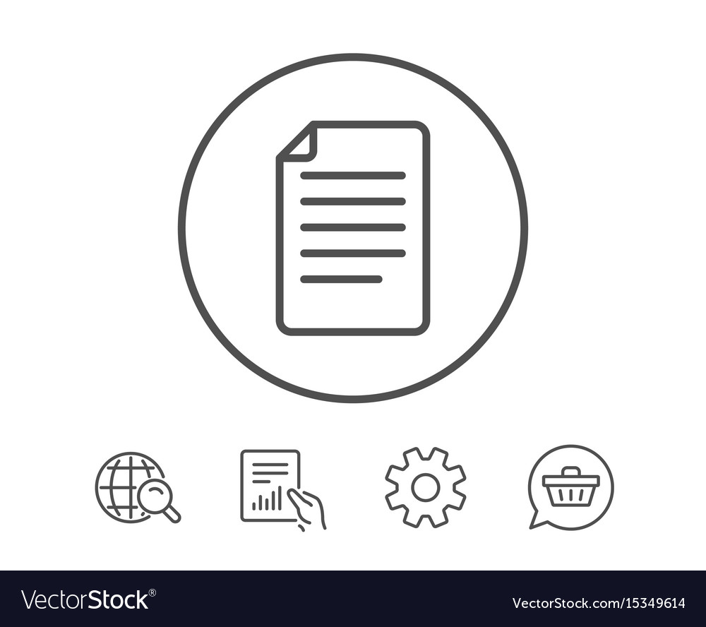 Document management line icon file sign