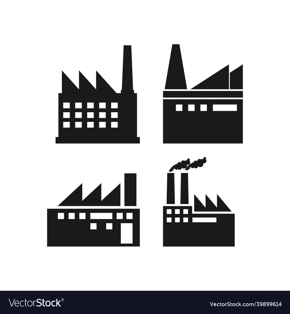 Factory icon set design template isolated Vector Image