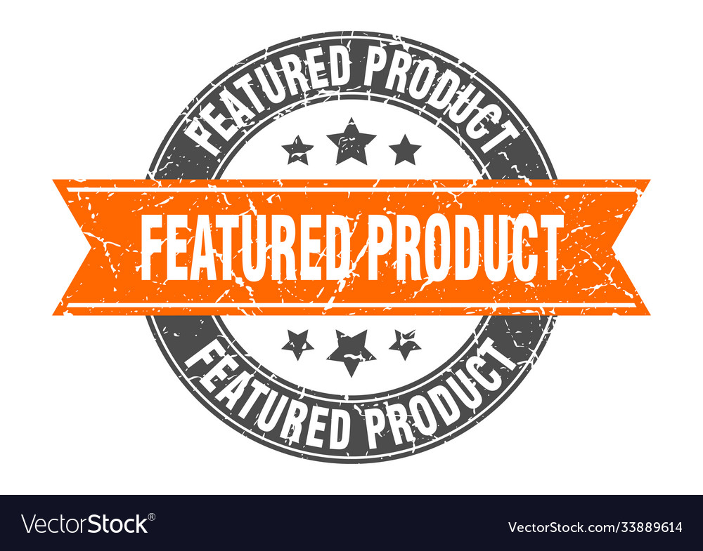 Featured product round stamp with ribbon label