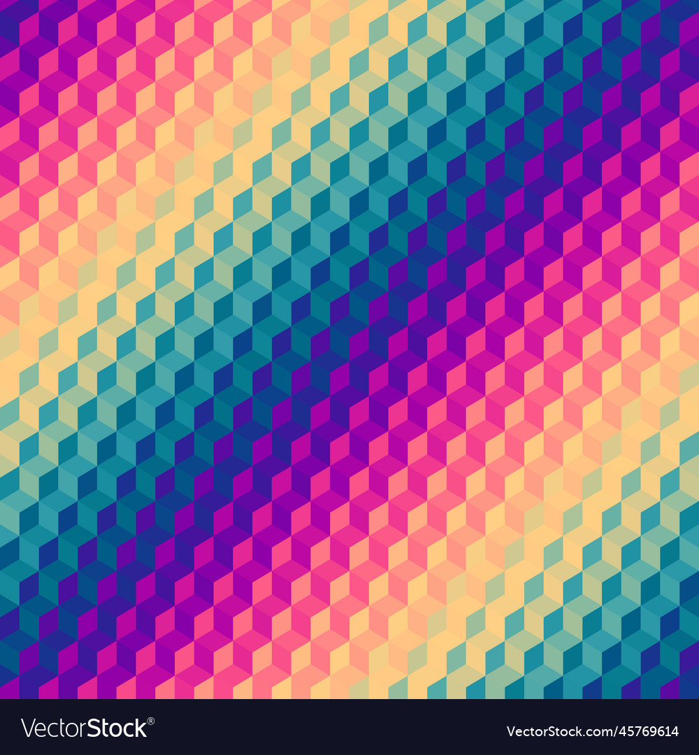 Geometric seamless pattern of a cubes in low poly vector image Geometric seamless pattern of a cubes in low poly