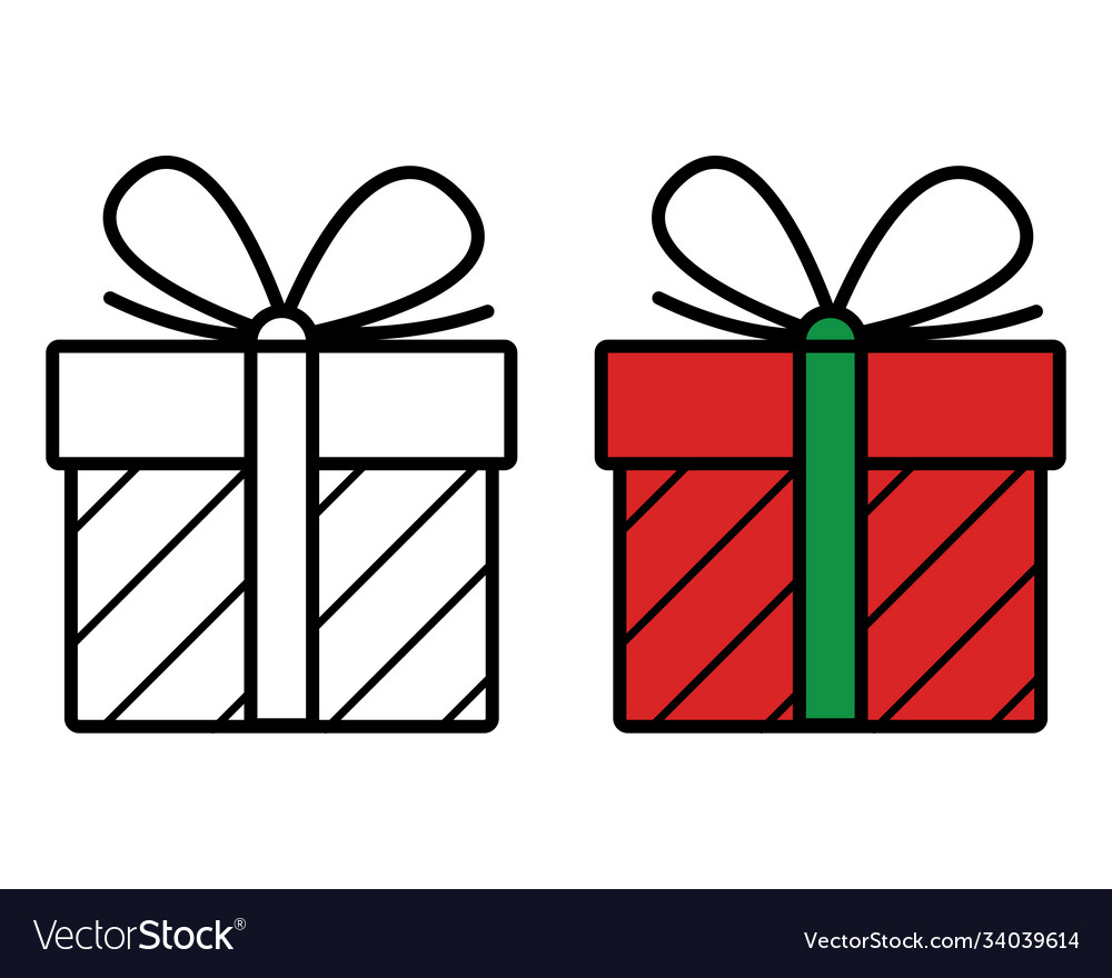 Gift icon on white background Royalty Free Vector Image