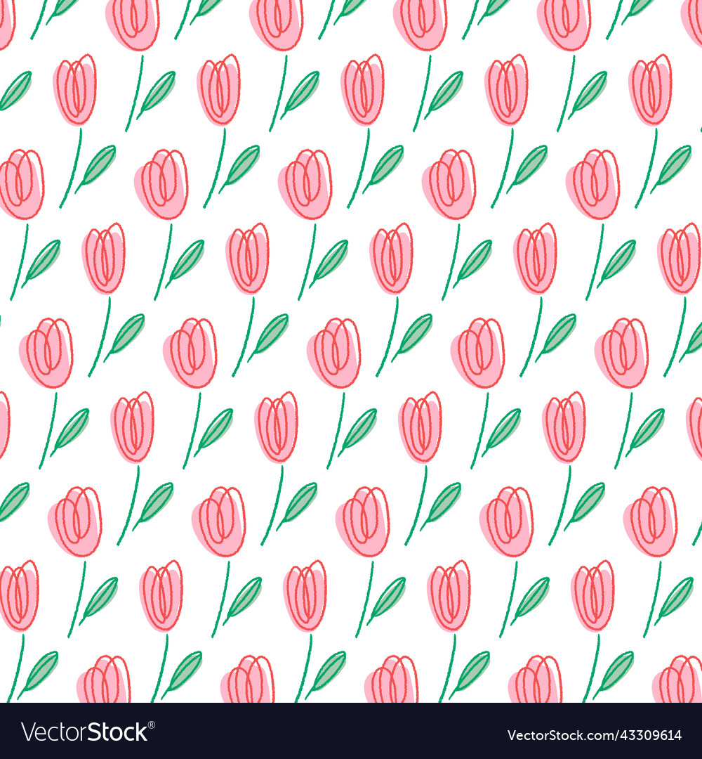 Hand drawn of flower pattern line art