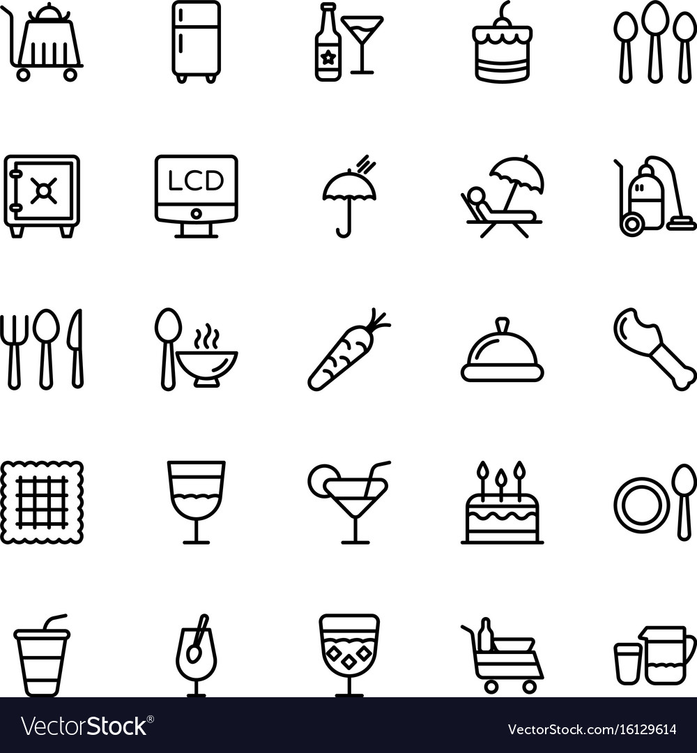 Hotel & Restaurant Line Icons