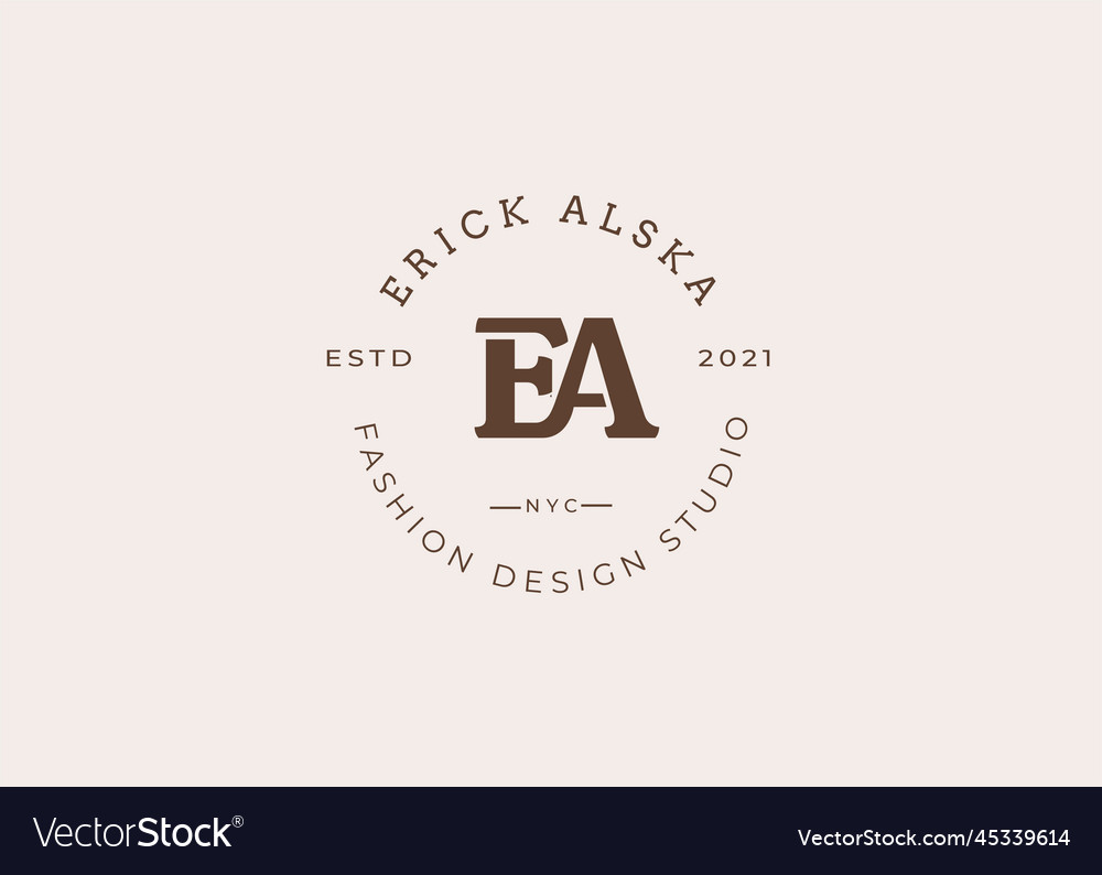 Initial e a letter logo design template Royalty Free Vector