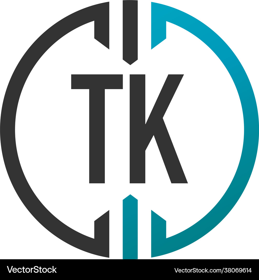 Initial letter tk circle simple creative logo Vector Image